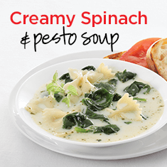creamy spinach and pesto soup